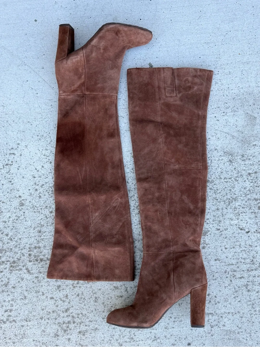 NineWest Women's Tall Suede Block Heel Boots - Brown